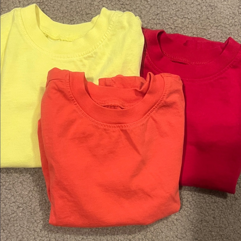 Primary Colorful Kids Tee Set - Yellow, Red, Orange